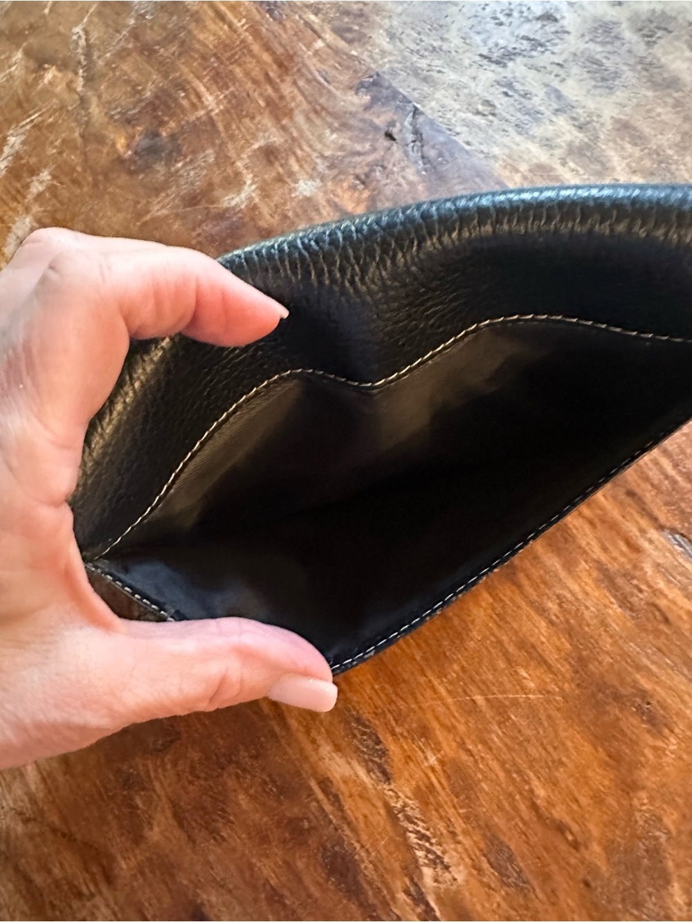 Hermes Black Pebbled Leather Wallet Clutch - Picture 9 of 10